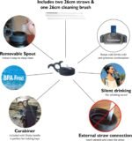 Paravalve High Performance Straw Lid for wide mouth water bottles, Leak-Proof, Smart-Vent, Insulated, Soft Touch Ring Handle, BPA Free - Image 4