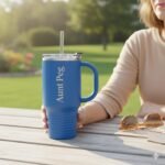 Personalized 32oz Tumbler With Handle, Custom Cup With Lid And Straw, Customized Laser Engraved With Name, Logo or Text, Etched Travel Cups - Image 3