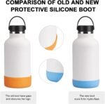 koodee Protective Silicone Boot for Hydro Flask 12 oz, Sports Water Bottle Accessories, Anti-Slip Bottom Sleeve Cover for Stanley Quencher Tumbler, BPA Free (Black) - Image 4