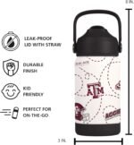 Logo Brands NCAA Mascot Stainless-Steel Kids Bottle -Soft Silicone Mouthpiece, Easy To Carry, Kid-Friendly Design- Great For School & On-The-Go - Image 5