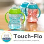 Nuby Clik-It Grip N' Sip Soft Spout No-Spill Training Sippy Cup with Handles - (3-Pack) 10 oz - 4+ Months - Blue/Green/Red - Image 5