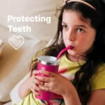 12 oz Small Tumbler with Straw- Stainless Steel Insulated Water Tumbler Cup for Women, Leak Proof Lid, Straw Brushes (Glitter RoseGold) - Image 5