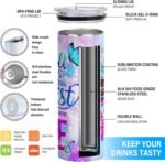 ATHAND Christian Tumbler Gift for Women – 20oz Skinny Stainless Steel Travel Mug with Inspirational Bible Verse – Reusable Coffee Cup with Lid (Pack of 1) - Image 4