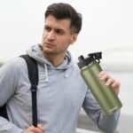 MEZMUT Insulated Water Bottle with Straw&2 Lids 40oz Stainless Steel Water Bottles Sports Metal Water Bottle Double Walled Vacuum Insulated Bottles Cups Leak-Proof Travel Cup (Army Green) - Image 5
