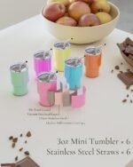 UIRZOTN 3oz Mini Tumbler Shot Glass with Straw and Lid, 6 Pack Stainless Steel Sublimation Shot Glasses for Wedding Party Whiskey Cocktail Bar with Straw and Lid - Image 3