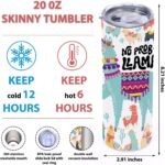Llama Gifts, 20 Oz Straight Skinny Tumblers, Stainless Steel Tumbler, Double Wall Vacuum Travel Mug, Llama Animal Coffee Cup, Insulated Coffee Mug Thermal Cup for Home, Office, Outdoor - Image 3