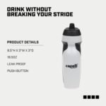 Capelli Sport Sports Water Bottle, Plastic Squeeze Water Bottle with Easy Open Nozzle and Grip Panels, White - Image 4