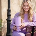 40 oz Insulated Tumbler with Handle,Flip Straw,Lid & Rubber Base Stainless Steel Water Bottle - Leak Proof Vacuum Insulated Mug BPA Free Reusable Travel Cup Gifts for Women/Men (Dark purple) - Image 4