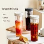 Generic Giombrewsia Cold Brew Coffee Tumbler - Portable Travel Lid - 35oz/1L Capacity - PP Material with 350-Mesh Filter for Coffee, Tea, and Fruit Tea (Dark Grey), XR-0428 - Image 3