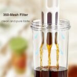Generic Giombrewsia Cold Brew Coffee Tumbler - Portable Travel Lid - 35oz/1L Capacity - PP Material with 350-Mesh Filter for Coffee, Tea, and Fruit Tea (Dark Grey), XR-0428 - Image 4