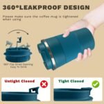 Vacuum-Insulated Stainless Steel Travel Coffee Mug, Leak-Proof Reusable Coffee Cup with Lid - Keep Hot & Cold Drinks for Hours, Durable Insulated Tumbler for Men & Women(3rd-Blue, 12OZ) - Image 5
