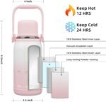 BJPKPK Insulated 27oz Thermal Water Bottle with Lid and Carry Handle Stainless Steel Water Bottles for School,Pink Pearl - Image 3