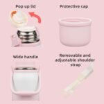 BJPKPK Insulated 27oz Thermal Water Bottle with Lid and Carry Handle Stainless Steel Water Bottles for School,Pink Pearl - Image 4