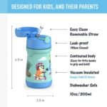Thermos Baby 10 oz. Stainless Steel Bottle with pop-up straw, Bluey - Image 3