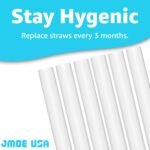 Jmoe USA Straws for Simple Modern Kids 14oz Water Bottle | Replacement Plastic Straws Designed for SM 14 oz Summit Bottle | 6-Pack Includes Cleaning Brush | Food Grade & BPA Free - Image 7