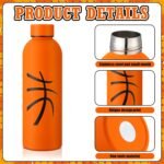 6 Pcs Basketball Insulated Water Bottles Bulk 17 oz Stainless Steel Sports Tumblers with Bow, Double Wall Vacuum Metal Flask Reusable Leakproof Small Mouth Bottles for Team Gifts - Image 3
