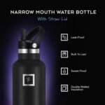 IRON °FLASK Camping & Hiking Hydration Flask with Straw, BPA-Free Insulated Stainless Steel Sports Water Bottle - 32 oz Dark Night - Image 3