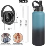 Straw lid for Hydroflask Wide Mouth Water bottle,Flex Straw Lid compatible with Hydro Flask 12 16 18 20 32 40 64 oz,Sports Straw Cap Flip Top Lid Water Bottle Lid Accessories… - Image 6