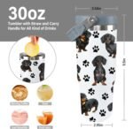 Dachshund Dog Tumbler Weiner Weenie Gifts for Women Men 30 Oz Dog Tumbler Insulated Dachshund Water Bottle Cup with Handle - Image 5