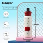 24 oz Insulated Water Bottle with Straw Lid - Cute Red Apple & Polka Dot Design - Stainless Steel Vacuum Flask for Women, Girls - Ideal Valentine's Day Gift, Reusable Sports Bottle - Image 3