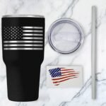 Patriotic 30oz Double Insulated Tumbler - Engraved American Flag Travel Mug - Image 3
