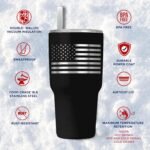 Patriotic 30oz Double Insulated Tumbler - Engraved American Flag Travel Mug - Image 8