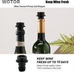 WOTOR Wine Saver Vacuum Pump with 8 Stoppers, Wine Stopper & Preserver, Reusable Bottle Sealer Keeps Fresh, Ideal Accessories Gift (Flat Handle) - Image 3