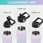 25oz Insulated Stainless Steel Water Bottle with Straw and 3 Lids, BPA-Free Sports Water Bottle,travel water bottle,Oasis - Image 4