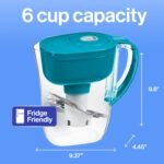Brita Metro Water Filter Pitcher with SmartLight Change Indicator, BPA-Free, Replaces 1,800 Plastic Water Bottles a Year, Lasts Two Months, Includes 1 Filter, Small - 6-Cup Capacity, Turquoise - Image 8