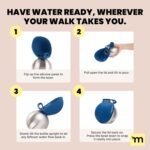 MalsiPree 2-in-1 Portable Dog Water Bottle and Travel Bowl for Small Dogs - Stainless Steel Dog Water Jug for Walking, Hiking, and Car Trips - Leak-Proof Dog Water Bottle Portable - 10oz Navy - Image 5