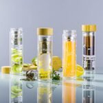 Umami Glass Water Bottle With Tea Infuser And Non Slip Sleeve. Double Wall Borosilicate. Travel Tumbler With Bamboo Lid. 17oz. Design: Classic - Image 3