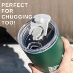 bzyoo SUP Double Wall Vacuum Insulated Tumbler with Straw and Lid Stainless Steel Water Bottle Travel Mug Cup Valentines Gifts For Him & Her, 24oz (710ml) Color: Leaf Green - Image 4