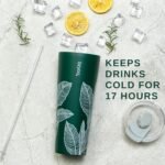 bzyoo SUP Double Wall Vacuum Insulated Tumbler with Straw and Lid Stainless Steel Water Bottle Travel Mug Cup Valentines Gifts For Him & Her, 24oz (710ml) Color: Leaf Green - Image 5
