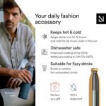 LARS NYSØM Stainless Steel Insulated Water Bottle 12oz 17oz 25oz 34oz 51oz | Insulated Thermo Flask for Hot and Cold Beverages | Leakproof Drinking Bottle (Mustard Yellow, 25.4 oz) - Image 3