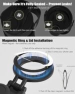 64 oz Water Bottle with 2 Lids (2-in-1 Straw & Spout Lid, Magnetic Lid), Insulated Water Bottle with Strap, Stainless Steel Water Bottle for Hiking, Gym, Travel, BPA-Free, Purple - Image 4