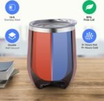 DOMICARE Stainless Steel Wine Tumbler Bulk with Lid, Personalized Rose Gold Insulated Tumblers Set, 12oz Travel Coffee Cups Pack of 1 - Image 3