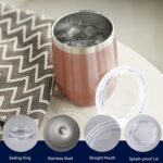 DOMICARE Stainless Steel Wine Tumbler Bulk with Lid, Personalized Rose Gold Insulated Tumblers Set, 12oz Travel Coffee Cups Pack of 1 - Image 4