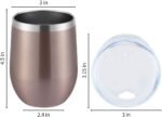 DOMICARE Stainless Steel Wine Tumbler Bulk with Lid, Personalized Rose Gold Insulated Tumblers Set, 12oz Travel Coffee Cups Pack of 1 - Image 5