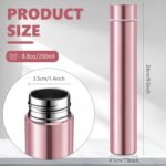 Vesici 1 Pack Slim Water Bottle 8.8 oz Small Stainless Steel Purse Compact Insulated Water Bottles Camping Travel Backpack Pocket Flask for Car Cold Coffee Tea (Rose Gold) - Image 3