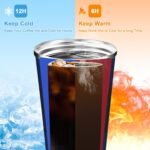 Insulated Coffee Mug 12 oz Travel Coffee Mug with Lid Pill Proof, Stainless Steel Vacuum Thermal to GO Leakproof, Tumbler Reusable Coffee Cup for Men and Women Hot & Iced Drinks - Image 4