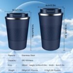 Insulated Coffee Mug 12 oz Travel Coffee Mug with Lid Pill Proof, Stainless Steel Vacuum Thermal to GO Leakproof, Tumbler Reusable Coffee Cup for Men and Women Hot & Iced Drinks - Image 6