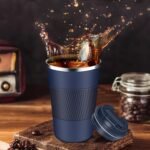 Insulated Coffee Mug 12 oz Travel Coffee Mug with Lid Pill Proof, Stainless Steel Vacuum Thermal to GO Leakproof, Tumbler Reusable Coffee Cup for Men and Women Hot & Iced Drinks - Image 7