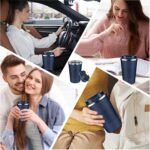 Insulated Coffee Mug 12 oz Travel Coffee Mug with Lid Pill Proof, Stainless Steel Vacuum Thermal to GO Leakproof, Tumbler Reusable Coffee Cup for Men and Women Hot & Iced Drinks - Image 9