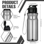 Tioncy 20 Pieces Plastic Water Bottles for Adults Bulk 17 oz Sport Drink Bottles with Handle Strap Lightweight Leakproof Drink Flip Top cups for Party Outdoor(Black,fresh style) - Image 3