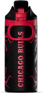Hydrapeak x NBA Officially Licensed Chicago Bulls Oasis 20 oz Insulated Kids Water Bottle, Stainless Steel Water Bottle Kids with Chug Lid, Push Button - Image 3