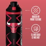 Hydrapeak x NBA Officially Licensed Chicago Bulls Oasis 20 oz Insulated Kids Water Bottle, Stainless Steel Water Bottle Kids with Chug Lid, Push Button - Image 4