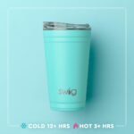 Swig Life 24oz Party Cup, Stackable Insulated Travel Coffee Tumbler with EZ Slider Lid, Cup Holder Friendly, Stainless Steel 24 oz Tumbler, Reusable Coffee Mug (Bride to Be) - Image 4