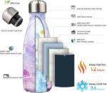 Insulated Water Bottles,12 oz Double Wall Stainless Steel Vacumm Metal Flask for Sports Travel,Marble Dawn - Image 3