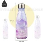 Insulated Water Bottles,12 oz Double Wall Stainless Steel Vacumm Metal Flask for Sports Travel,Marble Dawn - Image 4