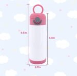 1 Pack 12 OZ Sublimation Sippy Cup with Blue Lid Spill Proof Blank Tumblers Stainless Steel Thermoses for Hot Drinks Bulk Double Wall Vacuum Insulated Water Bottle for School - Image 3